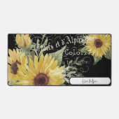  typografie en zonnebloemen op maat bureaumat (Voorkant)