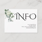 Typografie, eucalyptustak en bloemendetails informatiekaartje (Voorkant)