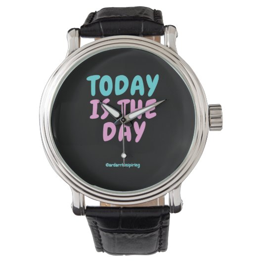 Typografie Expressieve Modekleding Horloge (Voorkant)