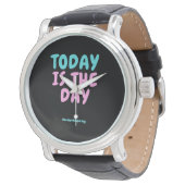 Typografie Expressieve Modekleding Horloge (Gekanteld)