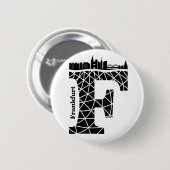 Typografie F (Frankfurt: Duitsland) Ronde Button 5,7 Cm (Voorkant /achterkant)