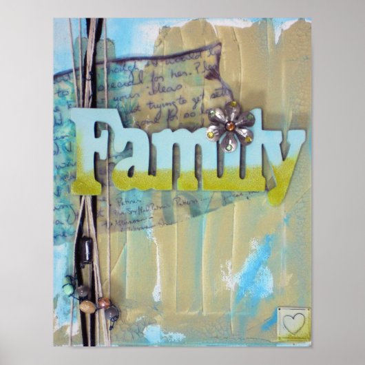 Typografie Familie Mixed Media Kunstprint Poster (Voorkant)