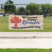 Typografie familieboom reünie Rustic Fun Spandoek (Insitu)