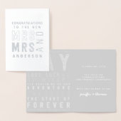 typografie feliciteert trouwkaart. folie kaarten (Display)