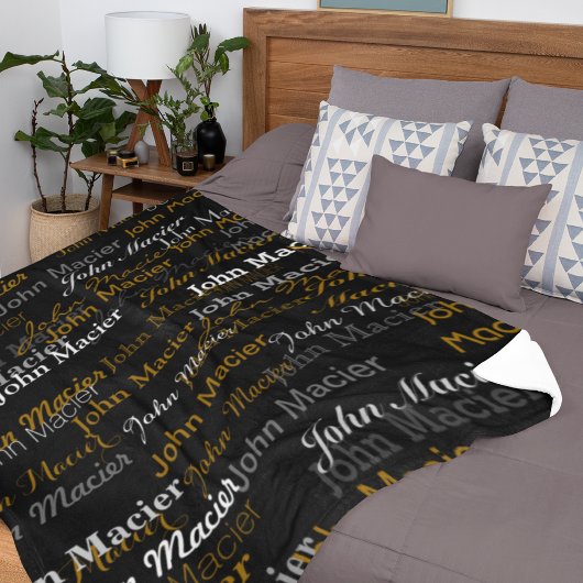 Typografie Fleece Deken