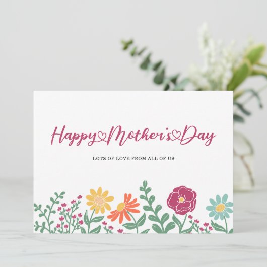 Typografie Floral Moederdag Kaart (Staand voorkant)