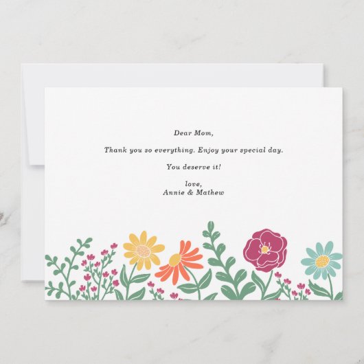 Typografie Floral Moederdag Kaart (Achterkant)