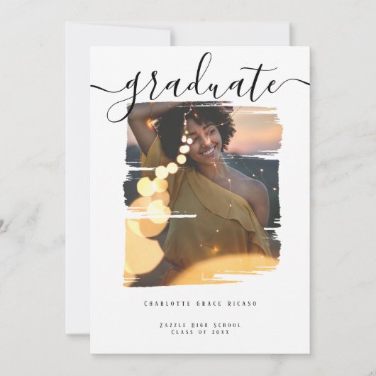 Typografie Foto aangepast Afstuderen Kaart (Voorkant)