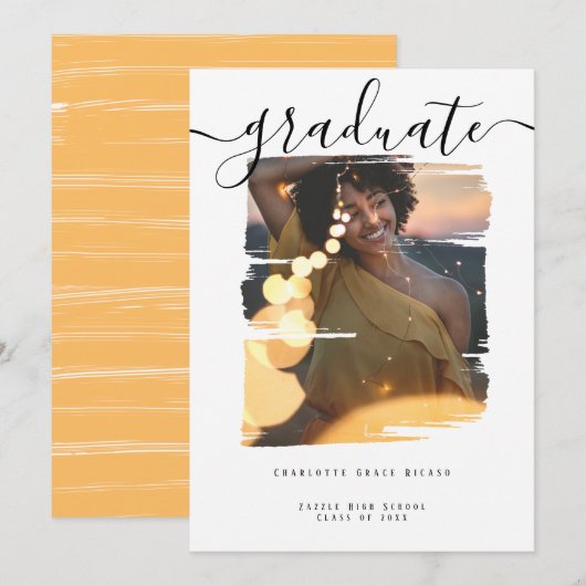 Typografie Foto aangepast Afstuderen Kaart (Voorkant / Achterkant)