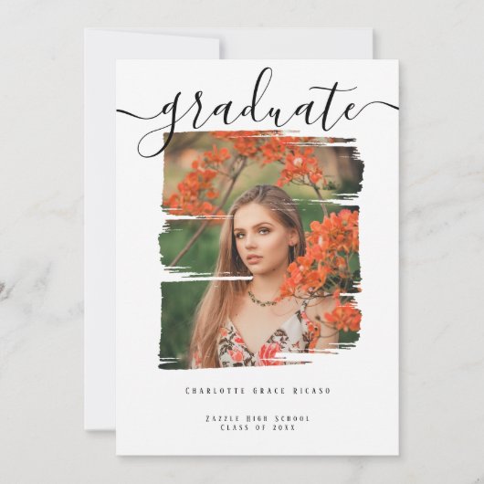 Typografie Foto aangepast Afstuderen Kaart (Voorkant)