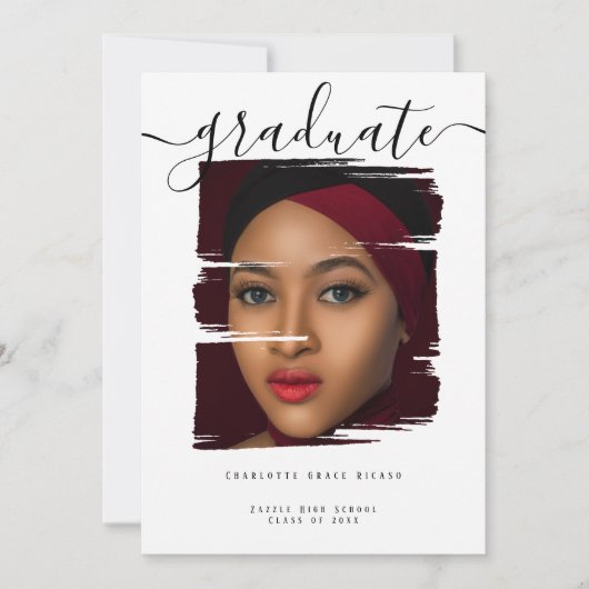 Typografie Foto aangepast Afstuderen Kaart (Voorkant)