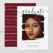 Typografie Foto aangepast Afstuderen Kaart (Voorkant / Achterkant)
