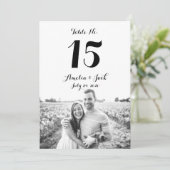 Typografie Foto Bruiloft Tafel Nummerkaart Kaart (Staand voorkant)