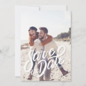 Typografie foto Elegante bruiloft Save The Date (Voorkant)