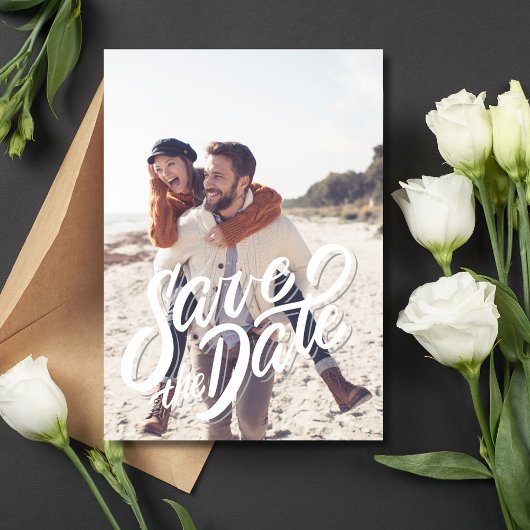 Typografie foto Elegante bruiloft Save The Date