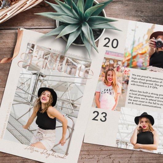 Typografie Foto Folie Afstudeer Uitnodiging