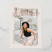 Typografie Foto Folie Afstudeer Uitnodiging (Voorkant)