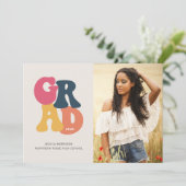  Typografie Foto Graduation Party uit de jaren zev Kaart (Staand voorkant)