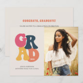  Typografie Foto Graduation Party uit de jaren zev Kaart (Voorkant / Achterkant)