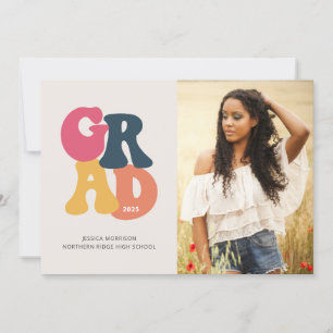 Typografie Foto Graduation Party uit de jaren zev Kaart