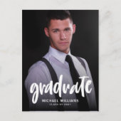 Typografie Foto Guy Afstuderen Aankondiging Briefkaart (Voorkant)