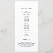 Typografie Foto Moderne Massaceremonie Huwelijk Programmakaart (Achterkant)