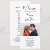 Typografie Foto Moderne Massaceremonie Huwelijk Programmakaart (Voorkant / Achterkant)