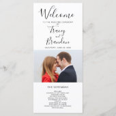 Typografie Foto Moderne Massaceremonie Huwelijk Programmakaart (Voorkant)