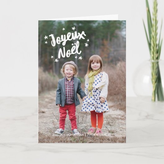 Typografie foto van voeux de Noël Feestdagen Kaart (Voorkant)