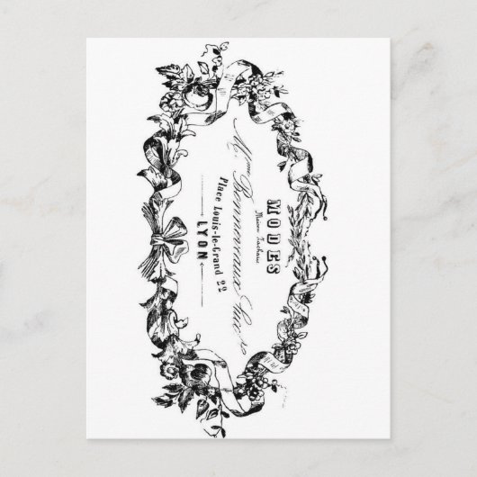 typografie Frans Ribbon Modes-ontwerp Briefkaart (Voorkant)
