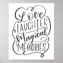Typografie frase | Liefde Lach Magische Herinnerin Poster