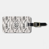 Typografie French Theme Monogram | Parijs | Parfum Bagagelabel (Voorkant horizontaal)