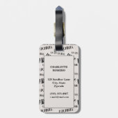 Typografie French Theme Monogram | Parijs | Parfum Bagagelabel (Achterkant verticaal)