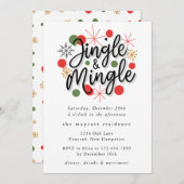 Typografie Fun Jingle en Mingle Christmas Party Kaart (Voorkant / Achterkant)