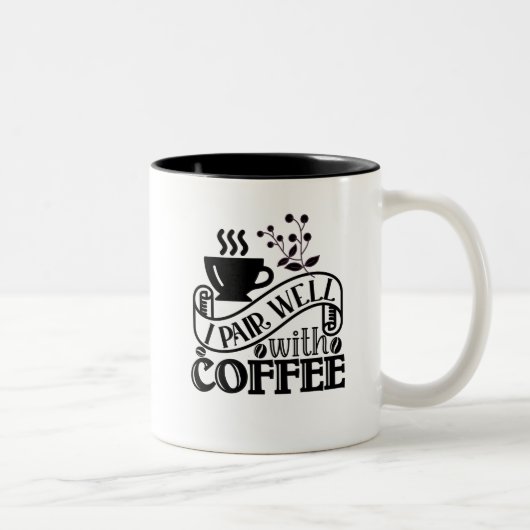 Typografie Funny Coffee Quote Tweekleurige Koffiemok (Rechts)