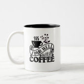 Typografie Funny Coffee Quote Tweekleurige Koffiemok (Links)