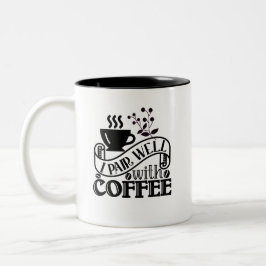 Typografie Funny Coffee Quote Tweekleurige Koffiemok