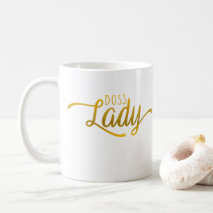 Typografie Funny Gold Boss Lady Appreciation Gift Koffiemok