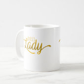 Typografie Funny Gold Boss Lady Appreciation Gift Koffiemok (Voorkant links)