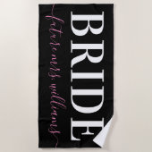 Typografie Future Mrs Bride Pink Black Strandlaken (Voorkant)