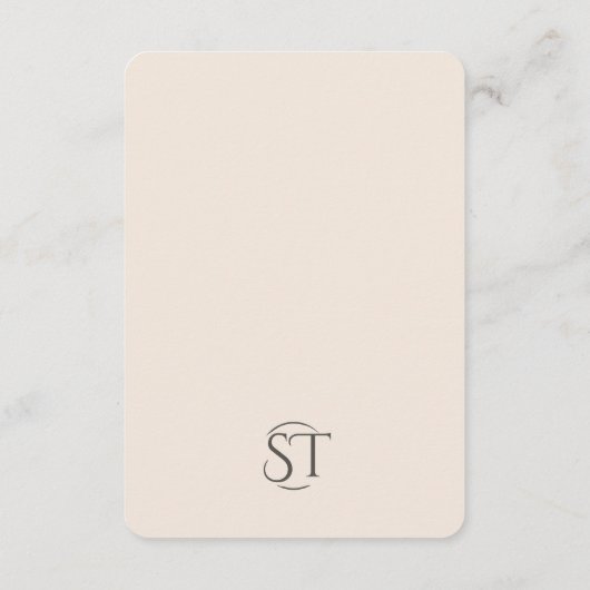 Typografie Gebogen Beige Bruiloft Details Informatiekaartje (Achterkant)