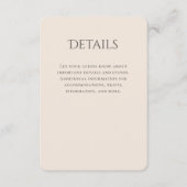 Typografie Gebogen Beige Bruiloft Details Informatiekaartje (Voorkant)