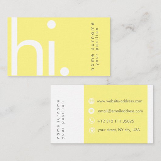 Typografie Geel Visitekaartje (Voorkant / Achterkant)