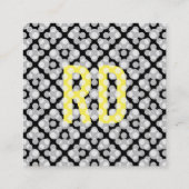 Typografie, gelb, schwarz, Cool und Dezent Vierkante Visitekaartje (Achterkant)