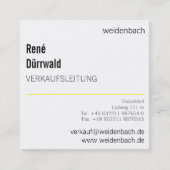 Typografie, gelb, schwarz, Cool und Dezent Vierkante Visitekaartje (Voorkant)