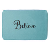 Typografie "Geloof" Black op blauw | Bath Mat (Voorkant)