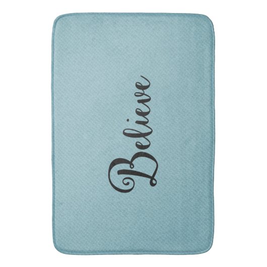 Typografie "Geloof" Black op blauw | Bath Mat (Voorkant Verticaal)