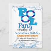 Typografie Geslacht Neutrale pool Birthday Invi Kaart (Voorkant)