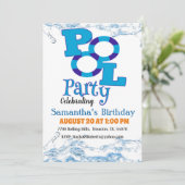 Typografie Geslacht Neutrale pool Birthday Invi Kaart (Staand voorkant)
