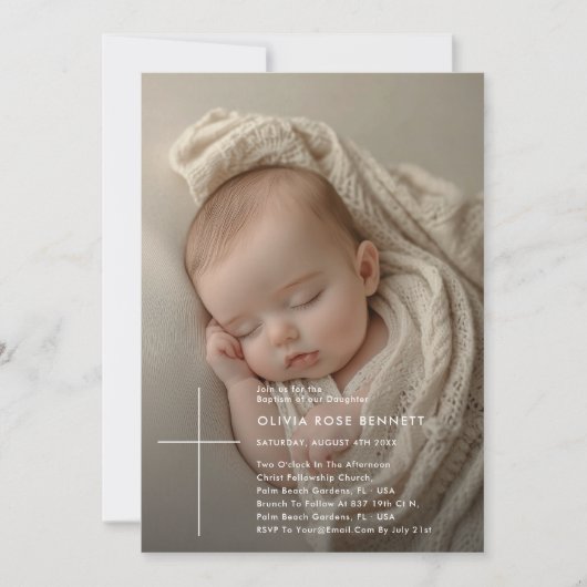 Typografie Geslachtsneutrale Overlay Fotodoop Kaart (Voorkant)